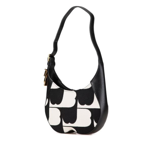 Pre-owned Burberry Small Cotton Chess Shoulder Bag Black