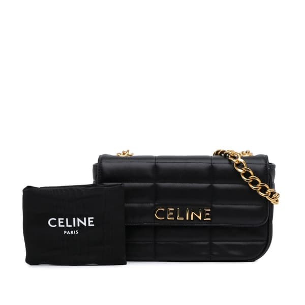 Pre-owned Celine Monochrome Shoulder Bag Black