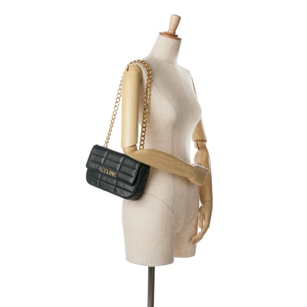 Pre-owned Celine Monochrome Shoulder Bag Black