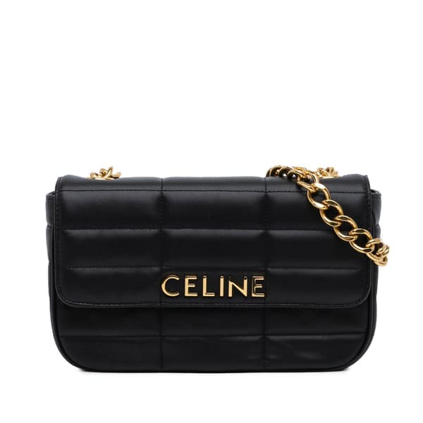 Pre-owned Celine Monochrome Shoulder Bag Black