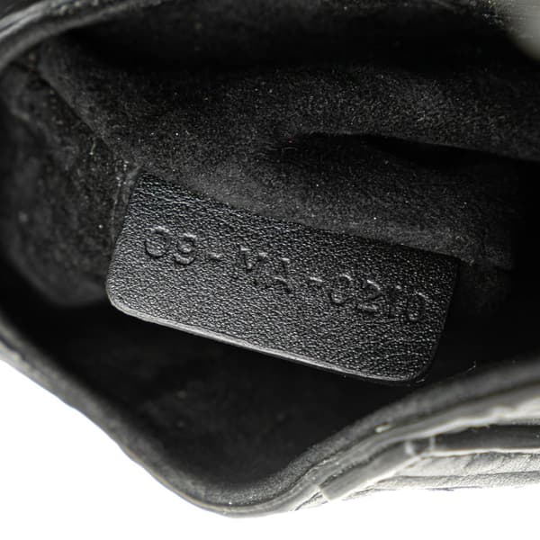 Pre-owned Dior Mini Oblique Embossed Calfskin Saddle Black