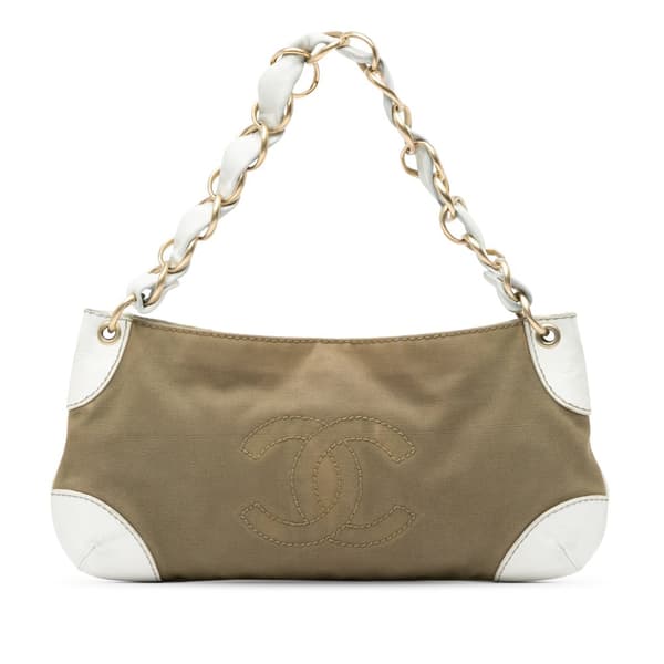 Pre-owned Chanel Canvas Olsen Shoulder Bag Brown