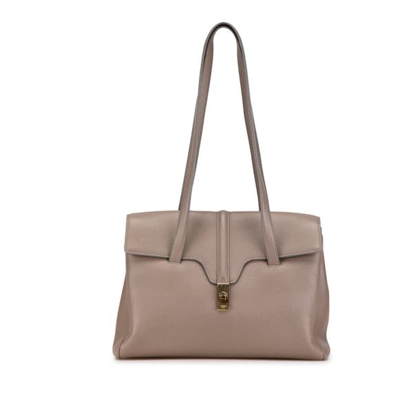 Pre-owned Celine Medium Grained Calfskin Soft 16 Shoulder Bag Brown