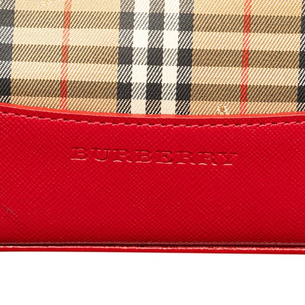 Pre-owned Burberry Haymarket Check Canvas Tote Brown