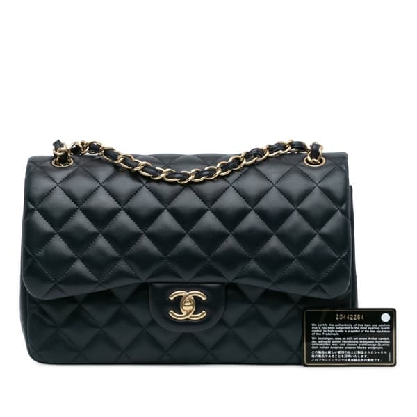 Pre-owned Chanel Jumbo Classic Lambskin Double Flap Blue