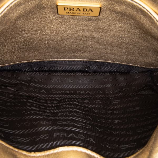 Pre-owned Prada Spazzolato Cleo Shoulder Bag Gold