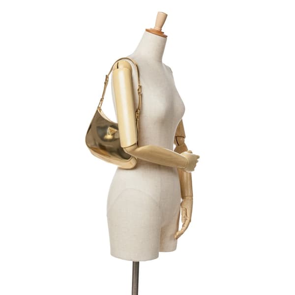 Pre-owned Prada Spazzolato Cleo Shoulder Bag Gold