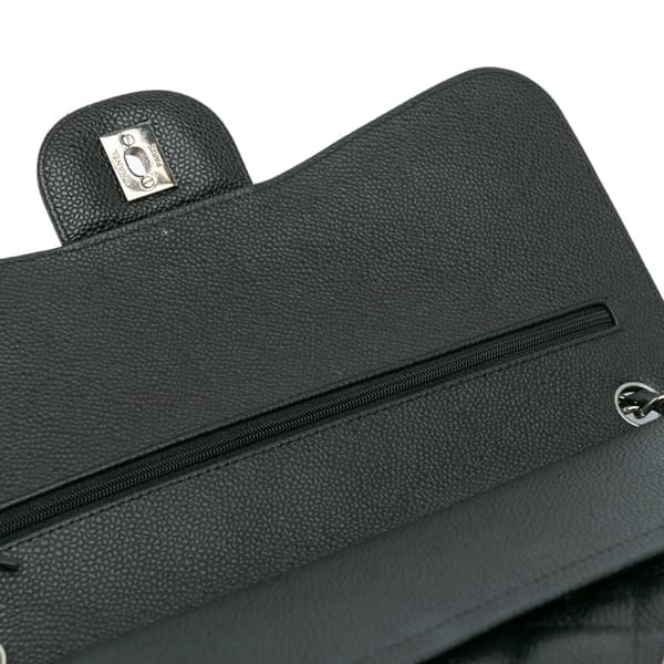 Pre-owned Chanel Jumbo Classic Caviar Double Flap Black