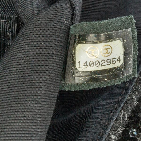 Pre-owned Chanel Medium Strass Embellished Tweed Single Flap Black
