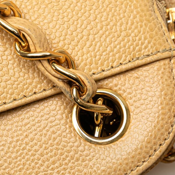 Pre-owned Chanel Caviar Shoulder Bag Yellow