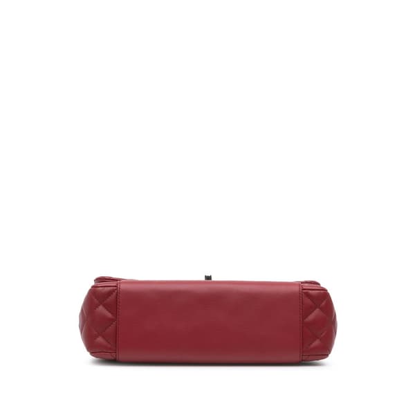 Pre-owned Chanel CC Quilted Lambskin Single Flap Red