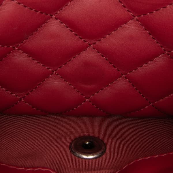 Pre-owned Chanel CC Quilted Lambskin Single Flap Red