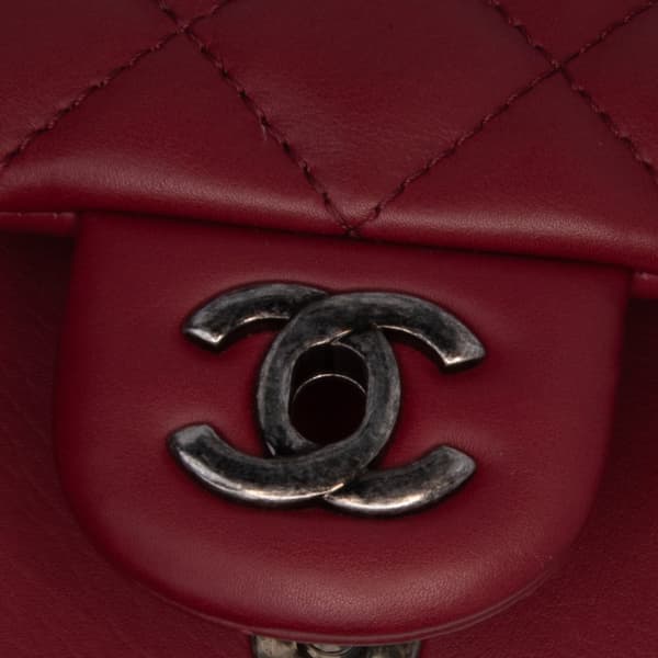 Pre-owned Chanel CC Quilted Lambskin Single Flap Red