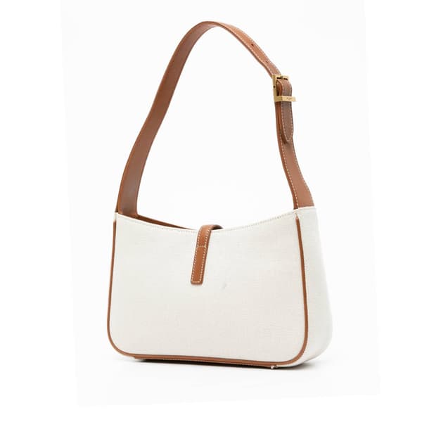 Pre-owned Saint Laurent Canvas Le 5 a 7 Shoulder Bag White