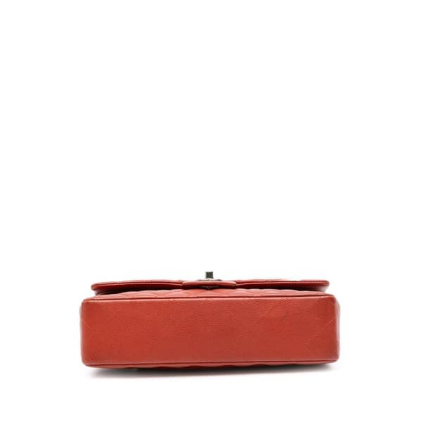 Pre-owned Chanel Medium Classic Caviar Double Flap Orange