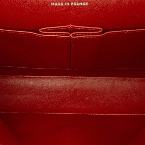 Pre-owned Chanel Medium Classic Caviar Double Flap Orange