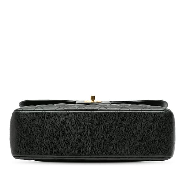 Pre-owned Chanel Jumbo Classic Caviar Double Flap Black