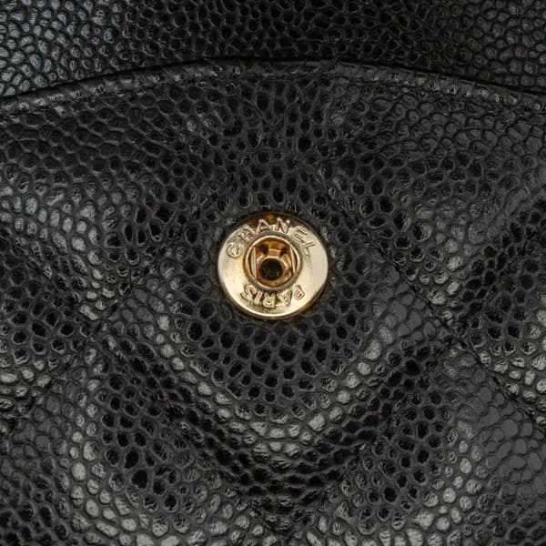Pre-owned Chanel Jumbo Classic Caviar Double Flap Black