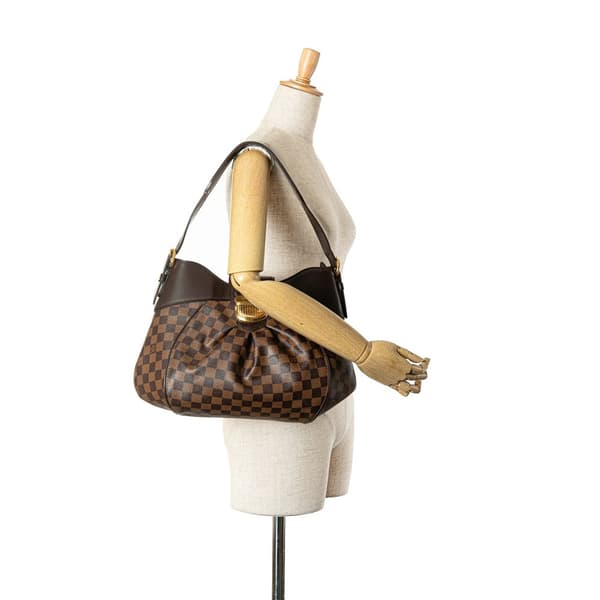 Pre-owned Louis Vuitton Damier Ebene Sistina MM Brown