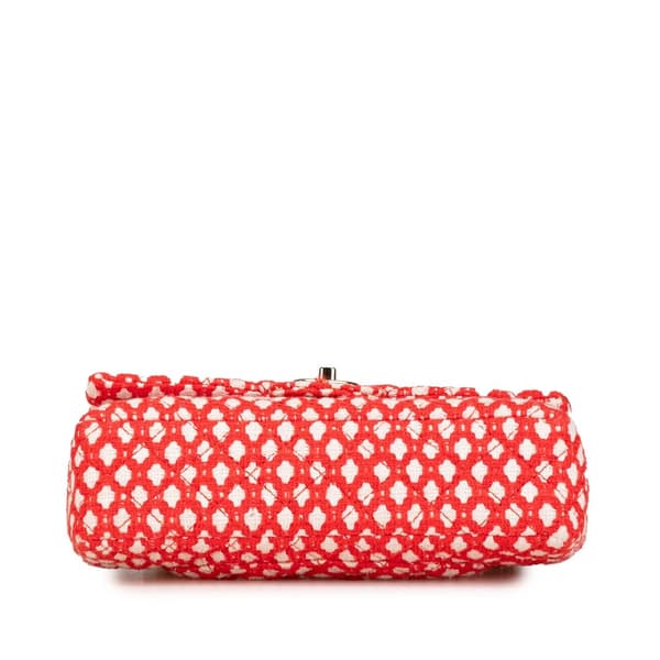 Pre-owned Chanel Jumbo Tweed Double Flap Red