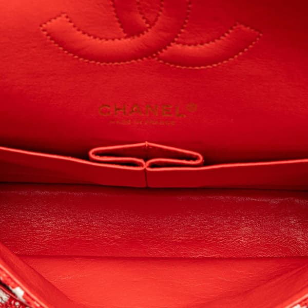 Pre-owned Chanel Jumbo Tweed Double Flap Red
