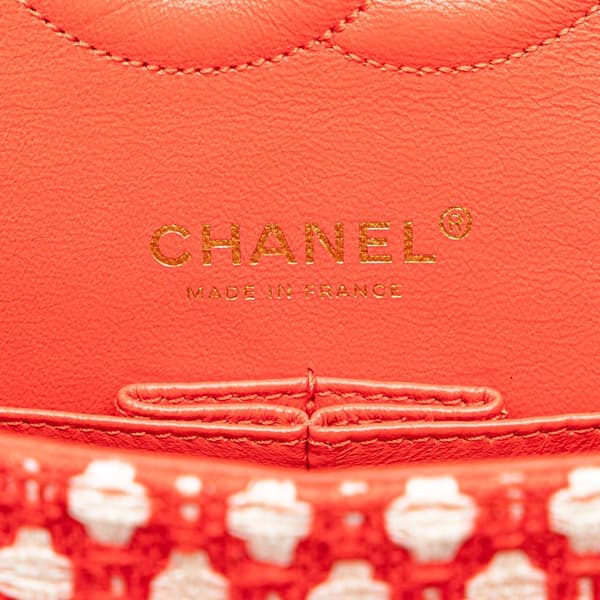 Pre-owned Chanel Jumbo Tweed Double Flap Red