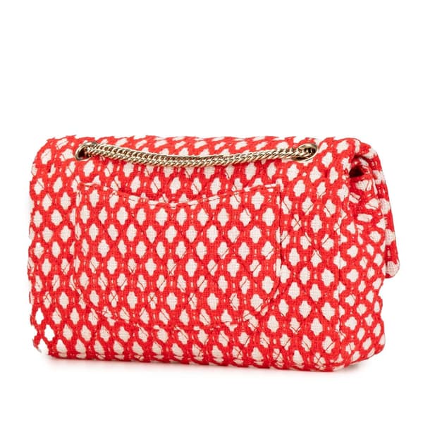 Pre-owned Chanel Jumbo Tweed Double Flap Red