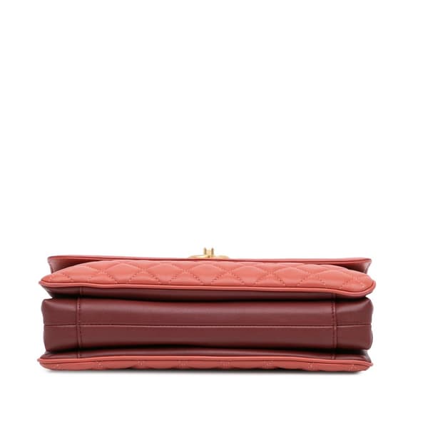 Pre-owned Chanel Large Quilted Lambskin Daily Companion Flap Pink