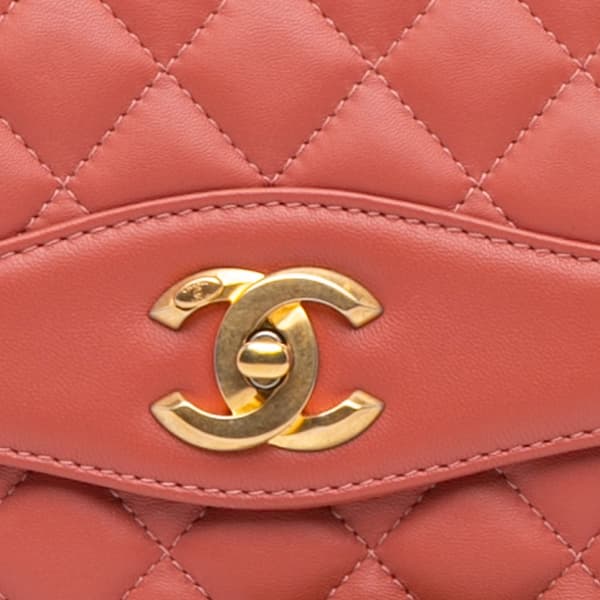 Pre-owned Chanel Large Quilted Lambskin Daily Companion Flap Pink