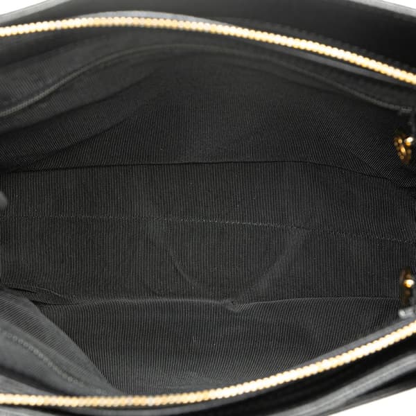 Pre-owned Chanel Embroidered Caviar Logo Shoulder Bag Black