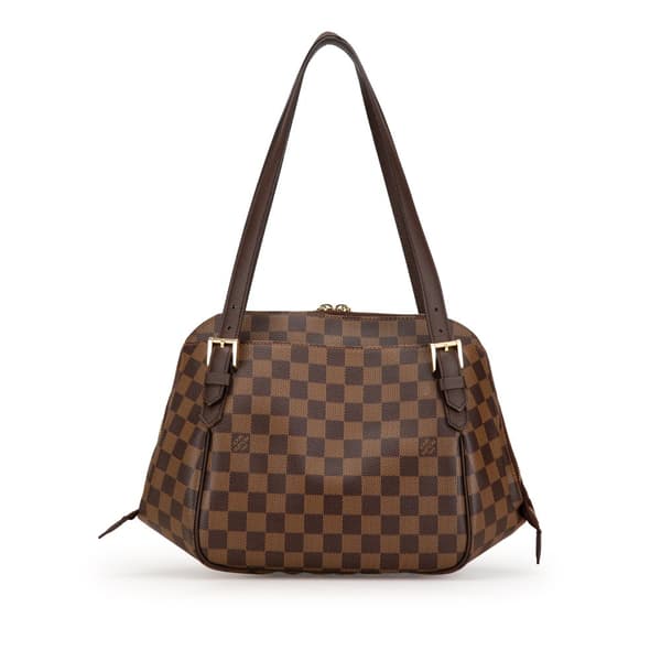 Pre-owned Louis Vuitton Damier Ebene Belem MM Brown