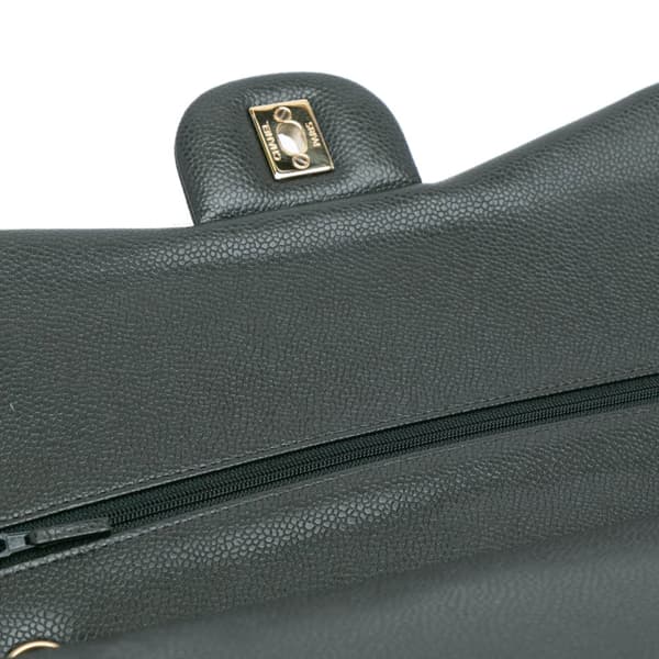 Pre-owned Chanel Jumbo Classic Caviar Double Flap Gray
