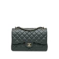 Miniatyrbilde 1 av 10: Pre-owned Chanel Jumbo Classic Caviar Double Flap Gray