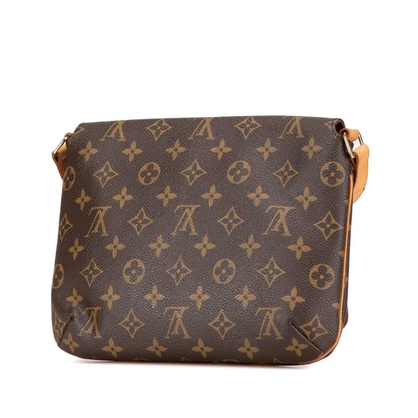 Pre-owned Louis Vuitton Monogram Musette Tango Short Strap Brown