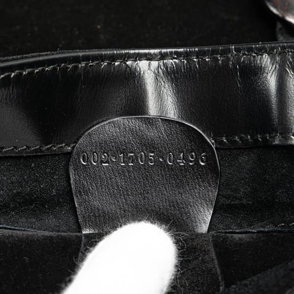 Pre-owned Gucci Wood Chain Suede Shoulder Bag Black