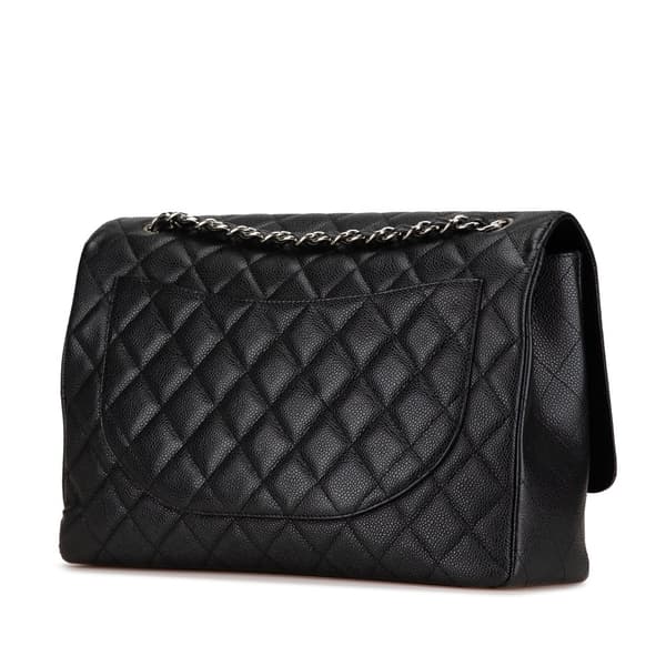 Pre-owned Chanel Maxi Classic Caviar Single Flap Black
