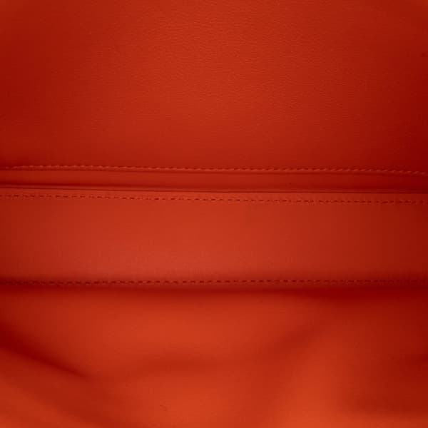 Pre-owned Celine Triomphe Calfskin Cuir Chain Shoulder Bag Orange