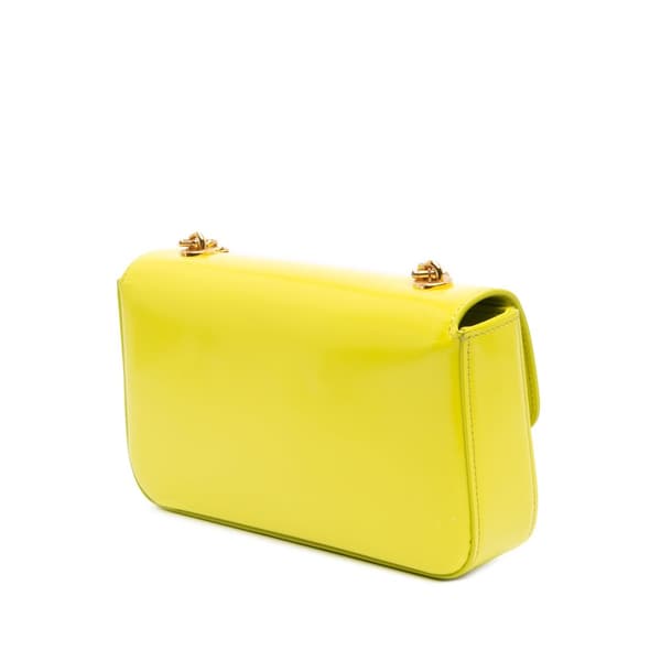 Pre-owned Celine Triomphe Calfskin Cuir Chain Shoulder Bag Yellow