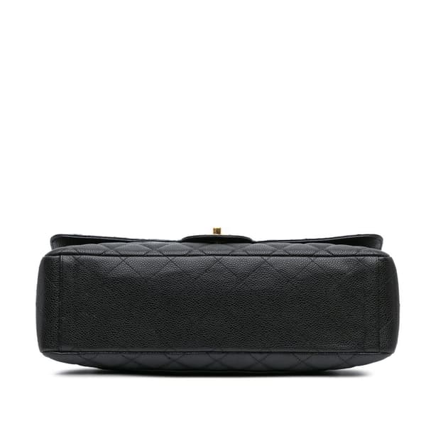 Pre-owned Chanel Maxi Classic Caviar Single Flap Black