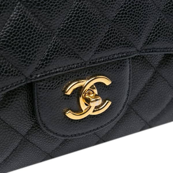 Pre-owned Chanel Maxi Classic Caviar Single Flap Black