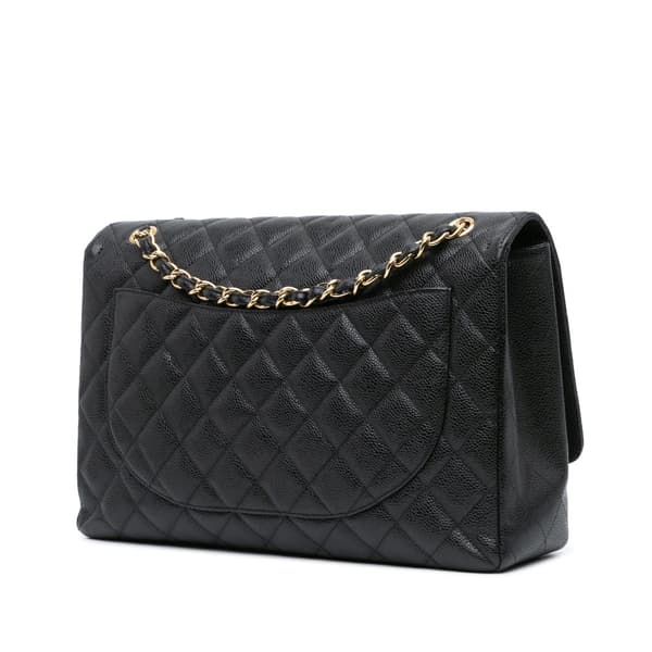 Pre-owned Chanel Maxi Classic Caviar Single Flap Black