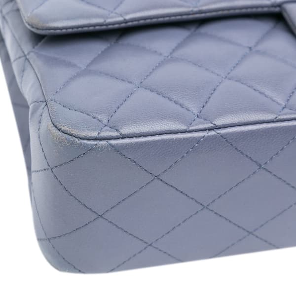 Pre-owned Chanel Medium Classic Lambskin Double Flap Purple