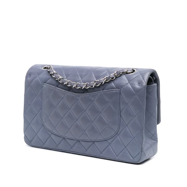 Pre-owned Chanel Medium Classic Lambskin Double Flap Purple