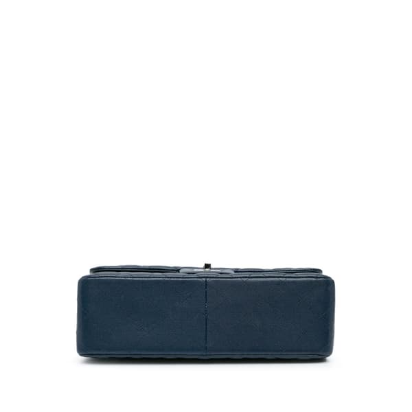 Pre-owned Chanel Jumbo Classic Caviar Double Flap Blue