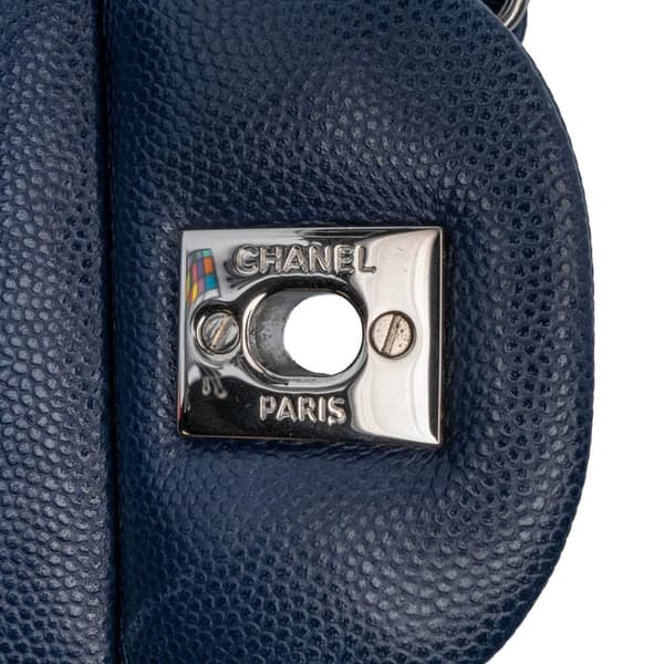 Pre-owned Chanel Jumbo Classic Caviar Double Flap Blue