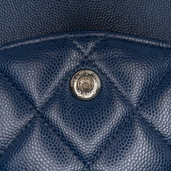 Pre-owned Chanel Jumbo Classic Caviar Double Flap Blue