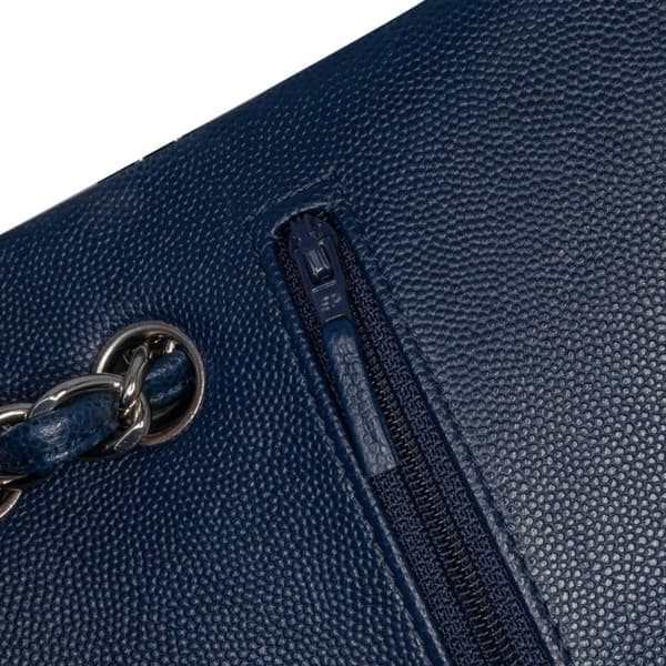 Pre-owned Chanel Jumbo Classic Caviar Double Flap Blue