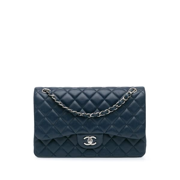 Pre-owned Chanel Jumbo Classic Caviar Double Flap Blue