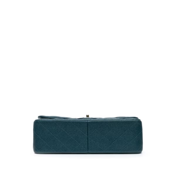 Pre-owned Chanel Jumbo Classic Caviar Double Flap Blue
