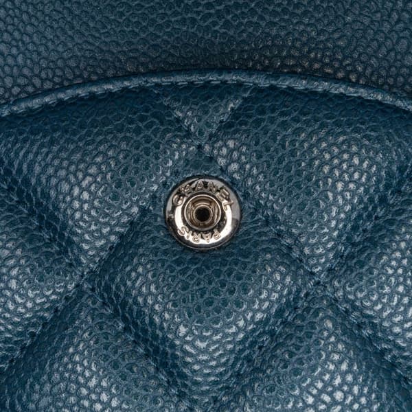 Pre-owned Chanel Jumbo Classic Caviar Double Flap Blue